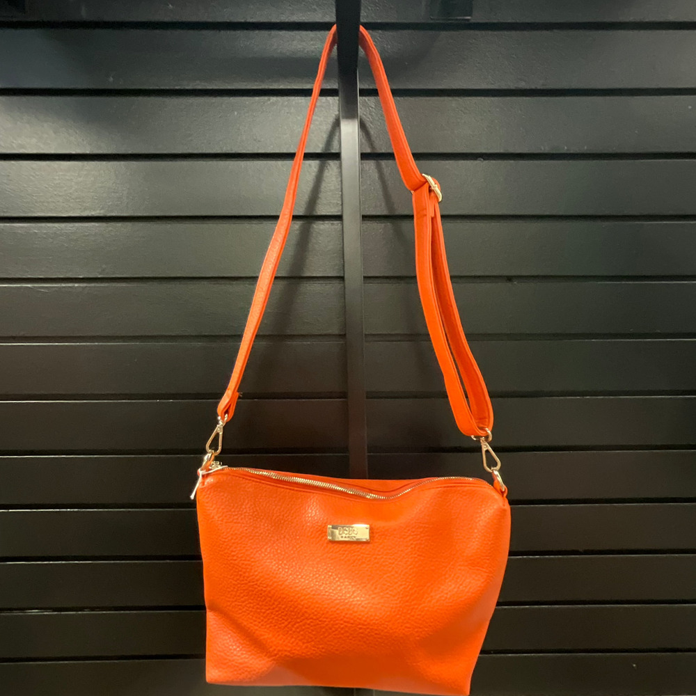 BCBG Orange Maxazria Cross Strap Purse